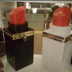 White and Red Lipstick Shape Purse Clutch Evening Purse Banquet Handbag Shoulder